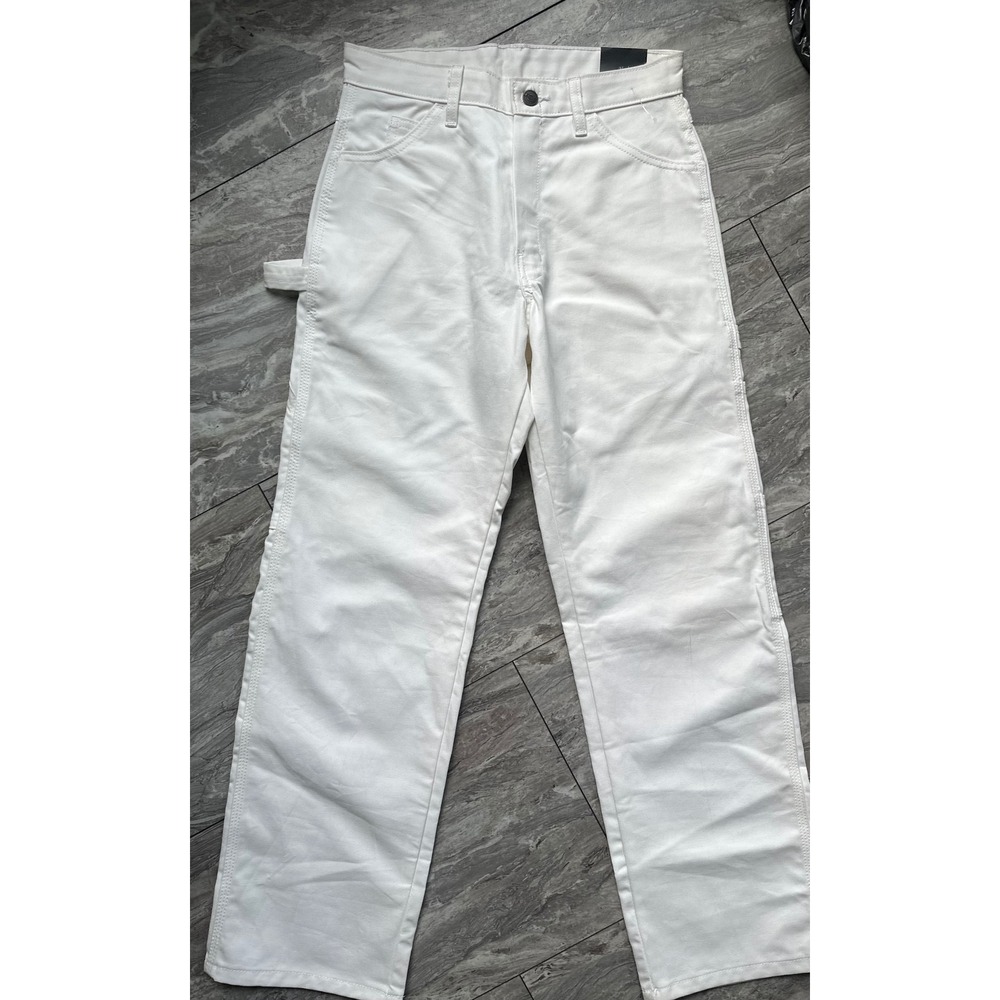 Dickies Utility Pants Mens 28x30 White Relaxed Fit Carpenter Work Pants NWT 0364